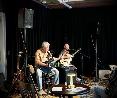 Dennis O'Neil & Davey Armstrong perform at the Café on the following Saturdays: 7/6, 7/20, 8/10, 8/24, 9/7, 9/21, & 10/5